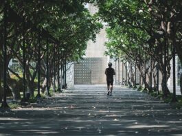 Persona corriendo por el parque